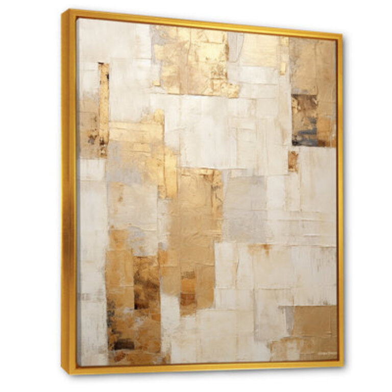 Beige And Gold Dream Collage I - Abstract Shapes Wall Art