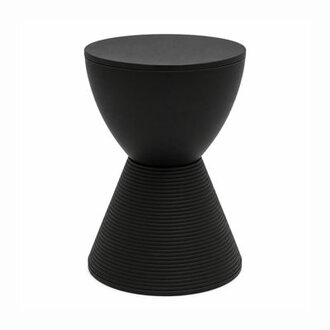 Durant Reversible Drum End Table with Storage  No Assembly Lightweight Accent Side Table for Indoor  Outdoor Use