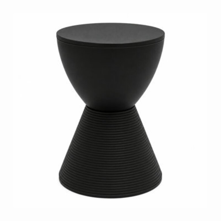 Durant Reversible Drum End Table with Storage  No Assembly Lightweight Accent Side Table for Indoor  Outdoor Use