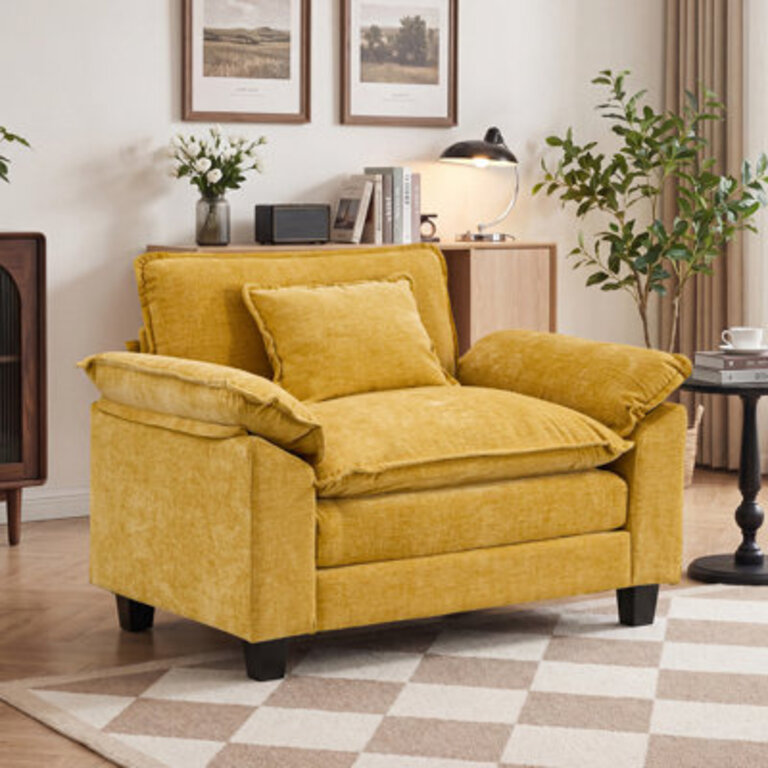 53 Comfy Cloud Couch Deep Seat Sofa Chair With Throw Pillow For Living Room Bedroom