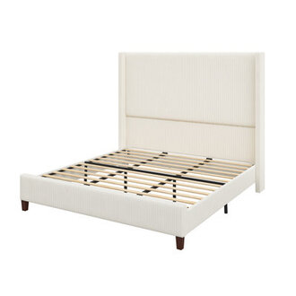 Crofford Upholstered Wingback Platform Bed