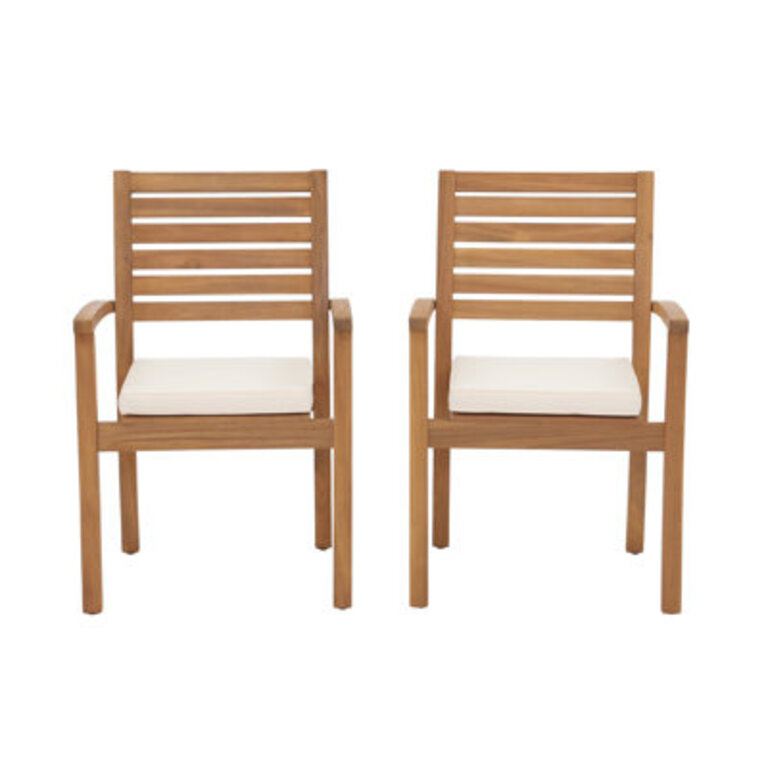 Acacia Outdoor Stackable Dining Armchair with Cushion