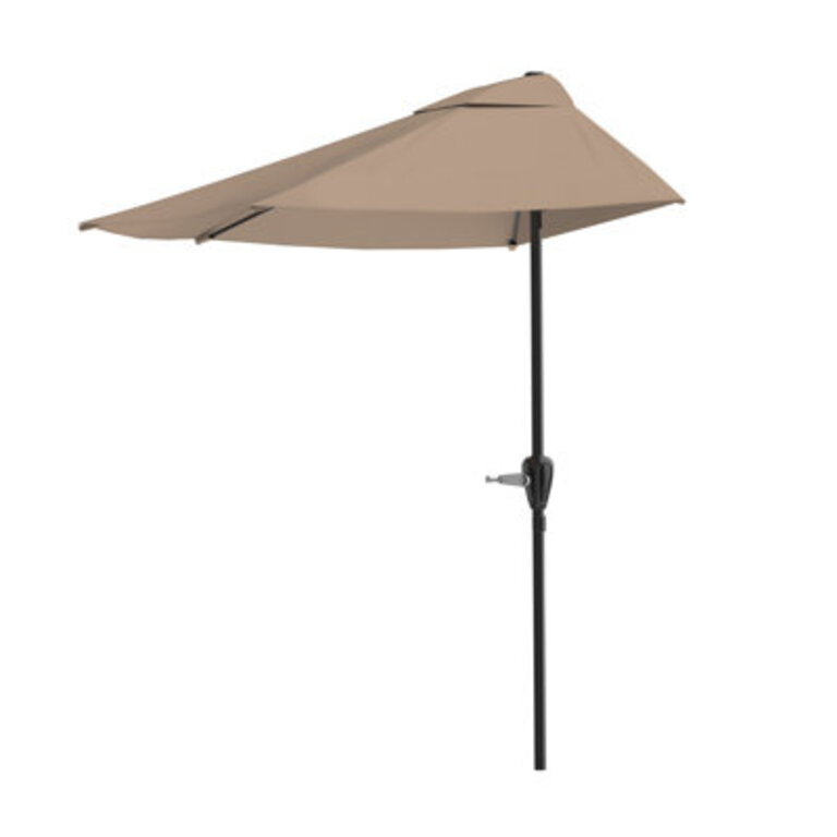 Summertime Umbrellas 3 Half Umbrella Outdoor Patio Shade - 9 Patio Umbrella with Easy Crank - Small Canopy for Balcony Table or Deck by Pure Garden