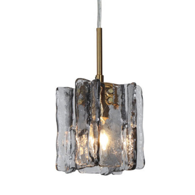 Quitman 47 W 1-Light Dimmable Single Pendant with Glass Shade