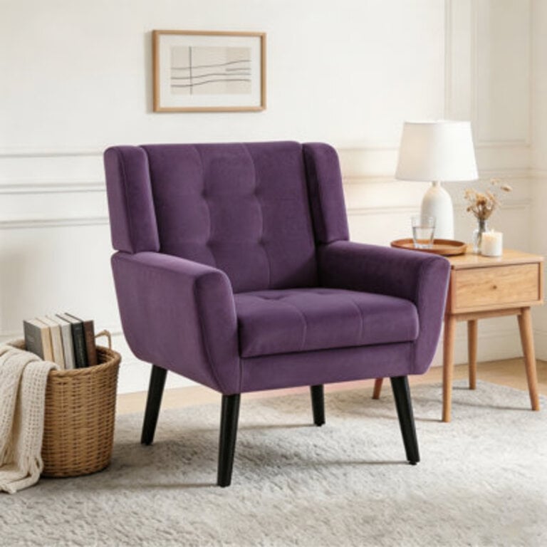 Bolanle 30 W Tufted Wide Back Accent Armchair