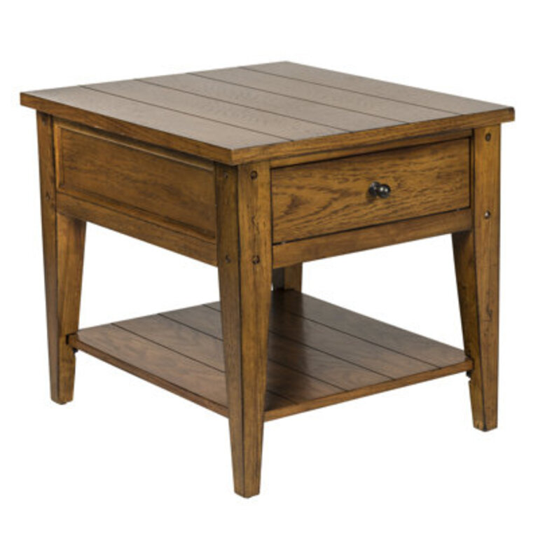 Laron 1-Drawer End Table with Tapered Legs