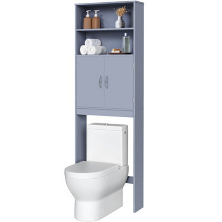 Keedyn 77 H Freestanding Over-the-Toilet Storage Rack and Cabinet