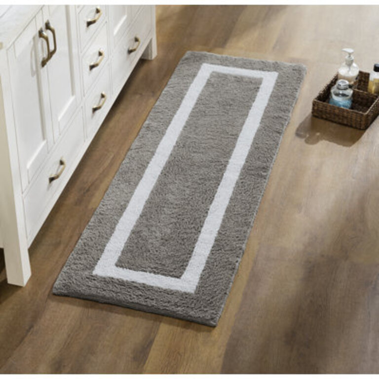 Widman 100 Cotton Tufted Reversible Bath Rug Soft  Super Absorbent Machine Washable Bathroom Rug