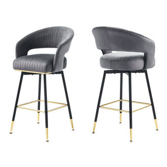 Roellig 295  Swivel Upholstered Bar Stool with Metal Frame