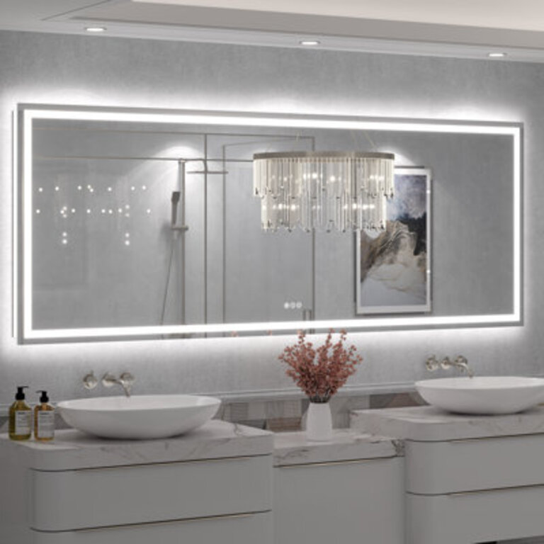 Molly Framelss or Framed LED Anti-Fog Tempered Glass Wall Bathroom Vanity Mirror - UL Certified