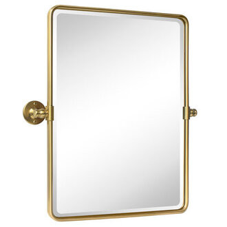 Woodvale Metal Framed Beveled Pivoting Wall Mirror