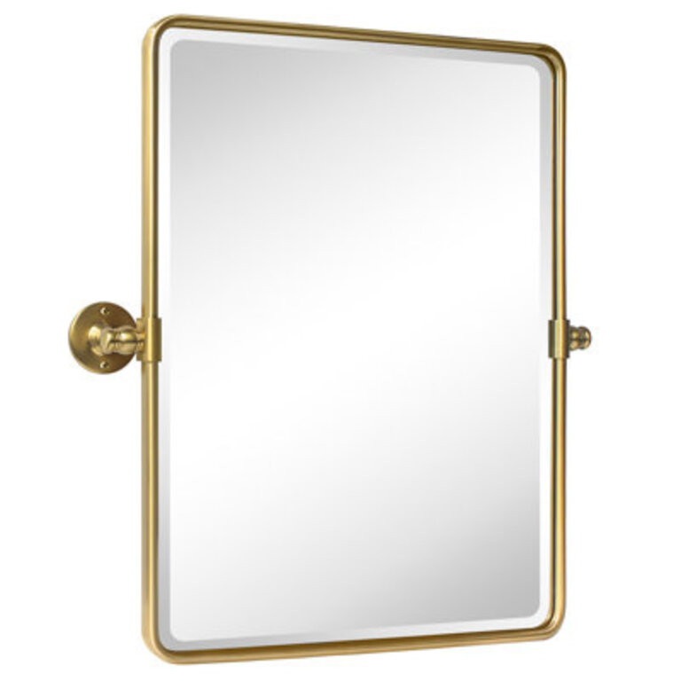 Woodvale Metal Framed Beveled Pivoting Wall Mirror