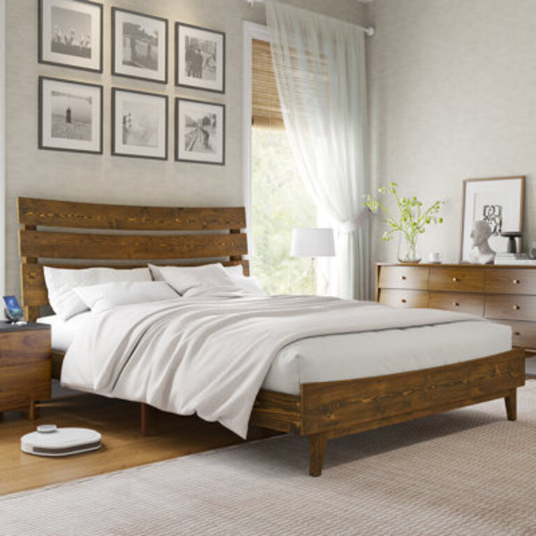 Camira Solid Wood Slat Bed Pine Platform