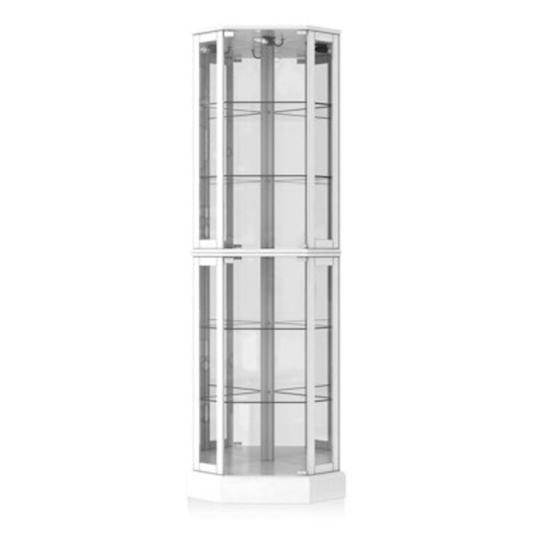 Schmidt WoodGlass Lighted Corner Curio Cabinet 72 H