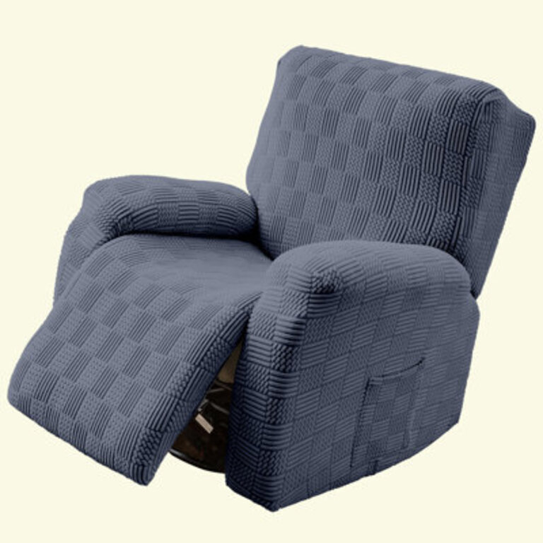 4-Piece Recliner Chair Covers Elastic Recliner Slipcover With Pocket Stretchable Bottom And Ties