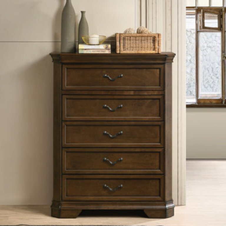 Ailany Traditional Wood 5-drawer Chest