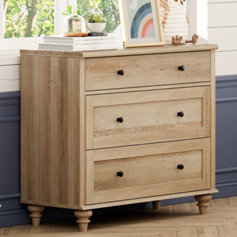 Ariv Farmhouse Buffet Cabinet Sideboard For Dining Room with 3 Drawers Rustic White