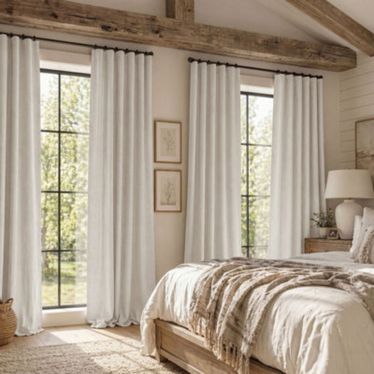 Armita Italian Faux Linen Room Darkening Curtains for Bedroom  Living Room Curtains - Single Panel Window Curtains