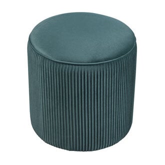 Aslan Velvet Round Pouf Ottoman