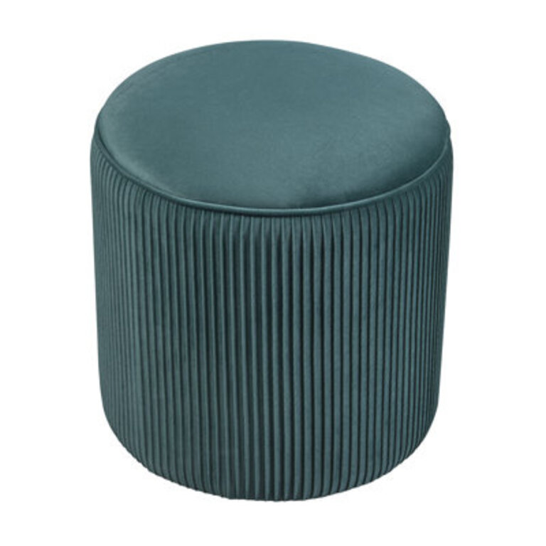 Aslan Velvet Round Pouf Ottoman