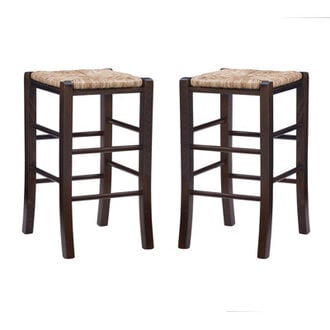 Set of 2 Lucilla Beechwood Counter and Bar Stools