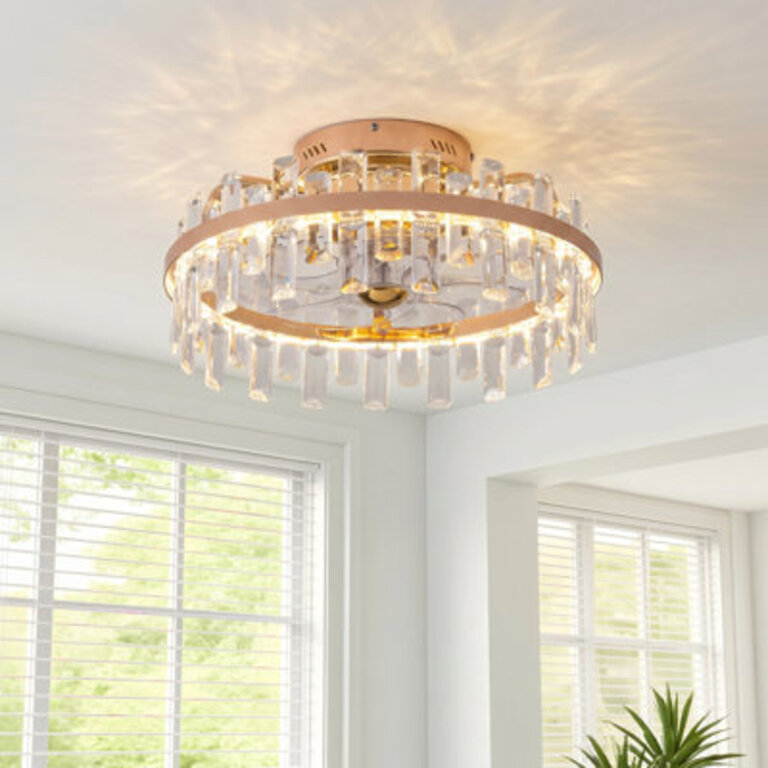 Kamekia 1889 W Dimmable Crystal Ceiling Fan