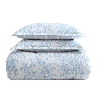 Laura Ashley Bedford Reversible Cotton Blue Comforter Set