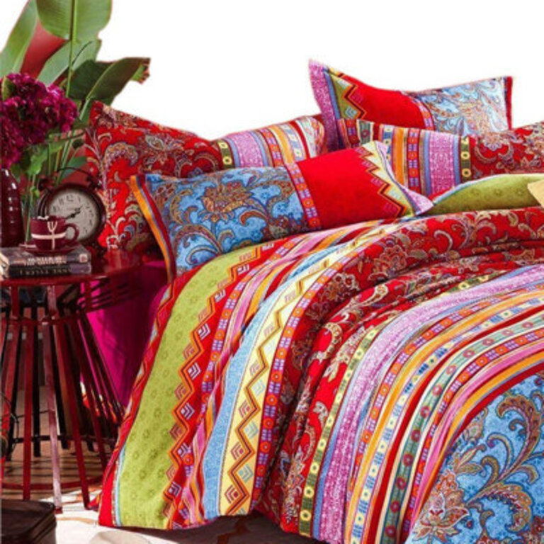 Nayoroom Bohemian Twill Geometric Shapes Duvet Cover Set