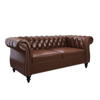 62 Faux Leather Loveseat