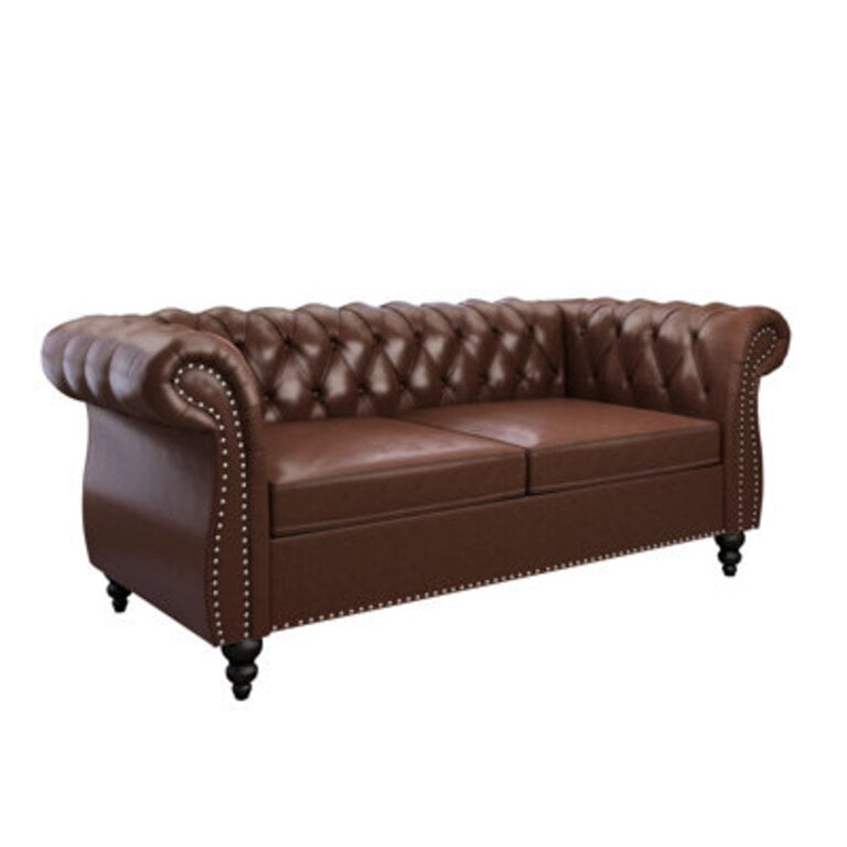 62 Faux Leather Loveseat