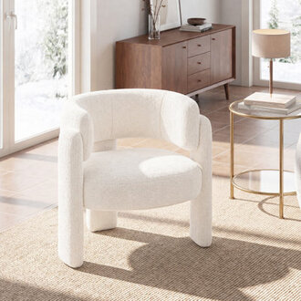 33 Wide Upholstered Modern 3-Legs Barrel Accent Chair