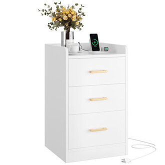 Bettylee 3-Drawer Nightstand with Charging Station