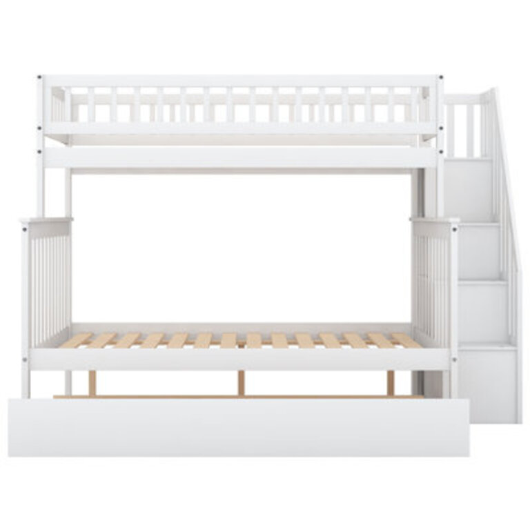Hazzard Twin Over Full Standard Bunk Bed with Staircase and Trundle
