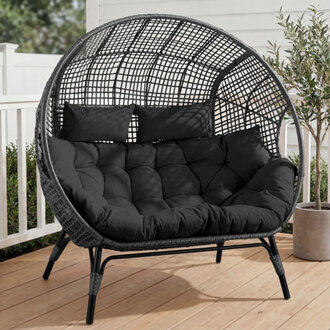 Damarie 2-Person Wicker Rattan Egg Chair