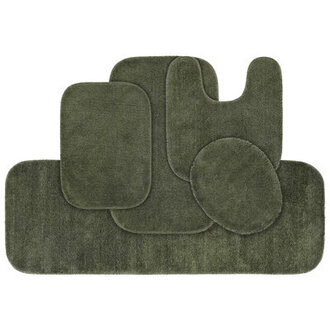 Mccluney Ultra Soft Traditional Nylon 5 Piece Bath Rug Set with Non-Slip Backing