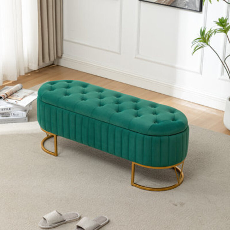 Katashia  Upholstered Flip Top Storage Bench
