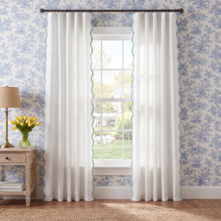 Yolonda Cotton Blend Semi Sheer Curtain Pair