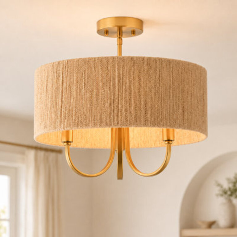 Stephane 3-Light 18 W Drum Semi Flush Mount