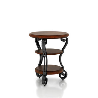 Fedak 22 W Round Solid and Manufactured Wood End Table
