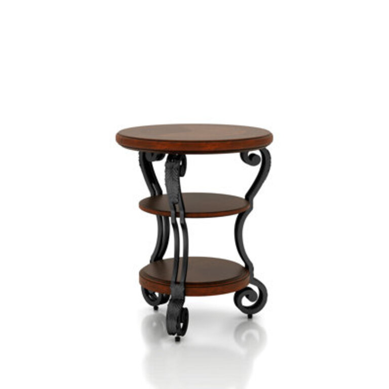 Fedak 22 W Round Solid and Manufactured Wood End Table