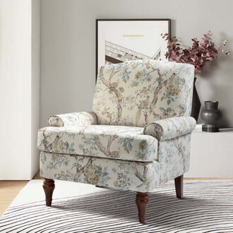 Mooresville 31 W Traditional Upholstered Armchair with Solid Wood Legs
