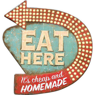 Metal Eat Here Retro Wall Decor