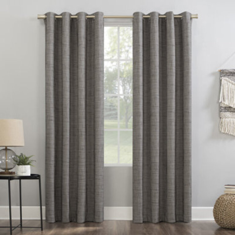 Burlap Weave Thermal Extreme 100 Blackout Grommet Curtain Panel