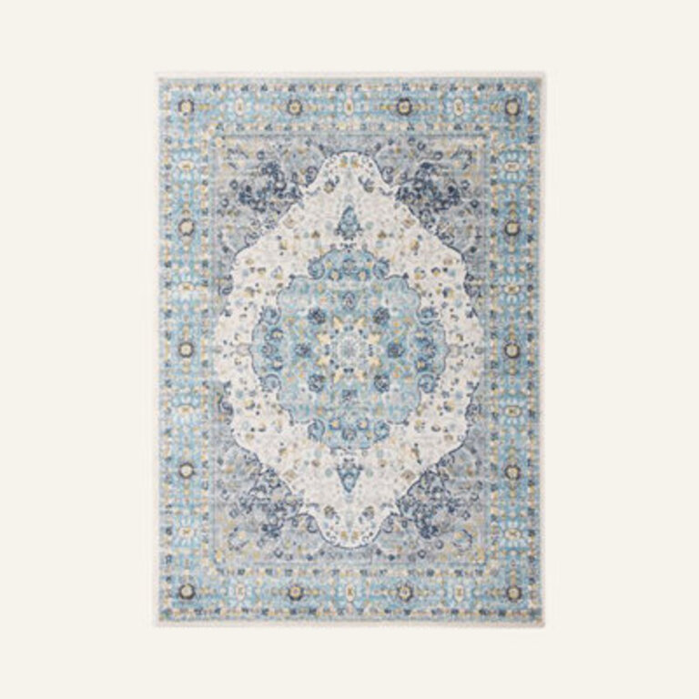 Barlow Oriental CreamBlueYellow Indoor Rug