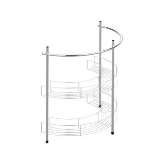 Katy Pedestal Sink Organizer - Compact Under the Sink Rack with 2 Storage Shelves  Towel Holder