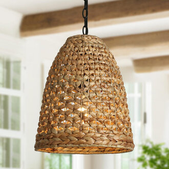 Coreon 1-Light Large 15H x 13Winches Handwoven Rattan Pendant