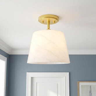 Cassiel Tacolurt Glass Semi Flush Mount Bell Flush Mount Lighting