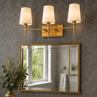 Lidia 3 - Light Dimmable Champagne Gold Vanity Light