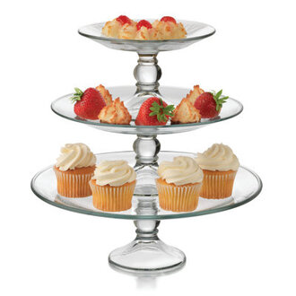 Libbey Selene 3-Tier Glass Footed Server Set