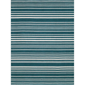 Cavanaugh Striped Handwoven Wool Blue Area Rug